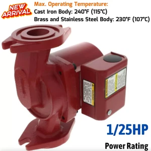 Cast Iron Circulator Pump for Hydronic Hot Water Heating Boiler Solar Systems - Picture 1 of 7