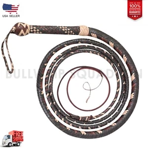 BULLWHIP Cow Hide Leather 04 Feet long 16 Plaits CUSTOM BULLWHIP - Picture 1 of 7