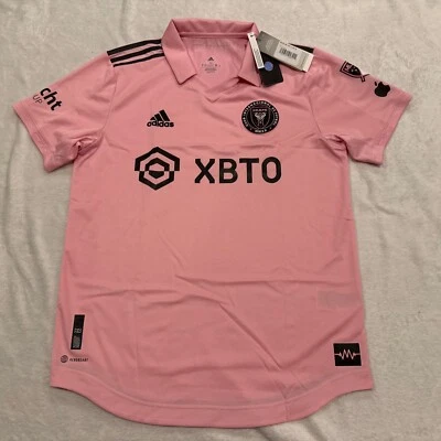 2022 Adidas Mens Inter Miami Authentic Version Heart Beat Soccer Jersey Medium M