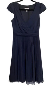 Vestido Mirabelle de Seda de Chifón Talla 4 Newport Azul Marino Cóctel Dama de honor - Imagen 1 de 4
