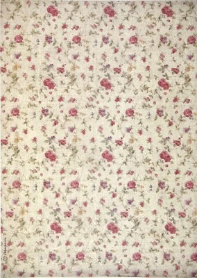 Reispapier für Decoupage Sammelalbum Blatt Stamperia A/4 - Textur kleine Rosen