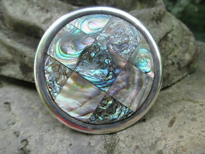 Rar XL Design Anhänger MIB o. MB 925 Silber Abalone Muschel London England 1987 - Bild 1 von 4