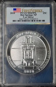 2010 5oz Silver Hot Springs NP Quarter PCGS MS69PL First Strike ✪COINGIANTS✪ - Picture 1 of 2