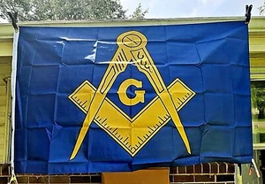 Neu FREEMASON FREIMAURER Flagge 3'x5' Bruderorganisation Freimaurer Banner blau & gold - Bild 1 von 6