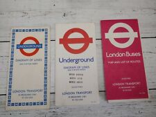 Vintage London Transport Underground Diagram of Lines Buses 1968 1975