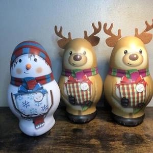 Snowman And 2 Reindeer Collectible Tin 9” 2023 Russel Stover 100 Year- No Candy - Picture 1 of 21