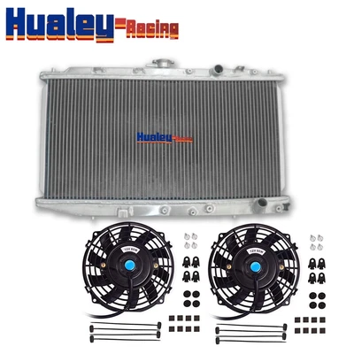 Aluminum Radiator & Fan For 1988-1991 HONDA Civic CRX CR-X 1.5L 1.6L MT - Image 1 of 4