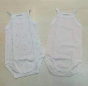 2 BODY CANOTTA INTIMO SPALLA STRETTA NEONATA BIMBA 0/1-1/3-6-9-12-18-24-36 MESI - Foto 1 di 9