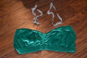F0- Starmaker Designs Green Velour Spaghetti Strap Top Size Small Adult - Picture 1 of 3