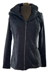 Athleta Damenjacke Luxus Victory Hoodie mit durchgehendem Reißverschluss grau schwarz Plüschtier klein Outdoor - Bild 1 von 14