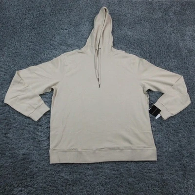 Saks Fifth Avenue Hoodie Mens XXL Eggshell Waffle Knit Drawstring Pullover NWT - Image 1 of 4