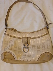 Etienne Aigner Vintage Damen Handtasche Geldbeutel gebraucht hellbraun mit Logo Design - Bild 1 von 11
