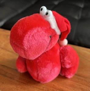 Nerds Candy rot Plüsch 5 Zoll trägt Weihnachten Nikolausmütze Stofftier Kunststoffaugen - Bild 1 von 8