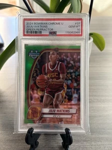 2024 Bowman University Chrome JuJu Watkins #37 True Green Refractor /99 PSA 10 - Picture 1 of 2