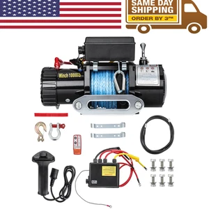 Electric Winch Truck 10,000 lb Synthetic Rope Remote Control Off-Road 4WD USA M - Bild 1 von 15
