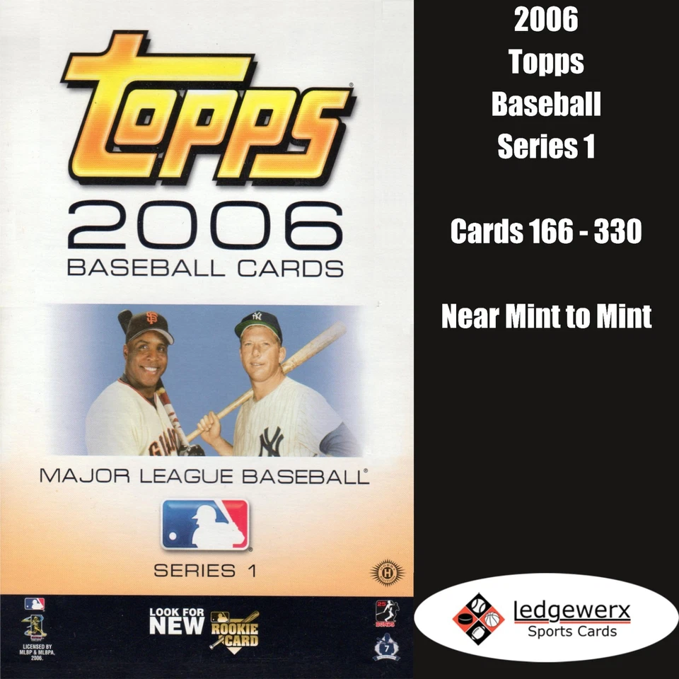 2006 Topps Baseball Series 1 - Complete Your Set, Cards 166 - 330 NM to Mint - Image 1 of 1