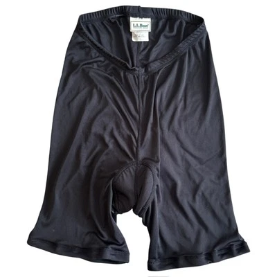 Vintage LL BEAN Men's Small Black Padded Bike Shorts Cycling Layering Brief V281 - Image 1 of 4