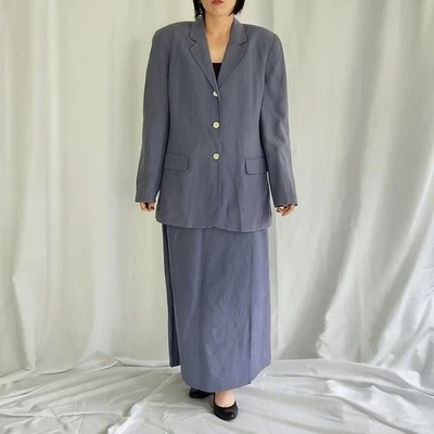 Laura Ashley фиолетовый шелк и лен юбка костюм - Изображение 1 из 4