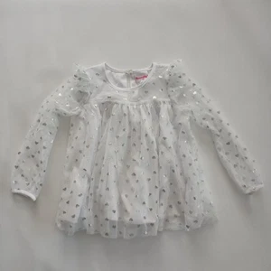Nannete Lepore Kids Little Girls 4T Tulle Silver Hear Long Sleeve party Top - Picture 1 of 7