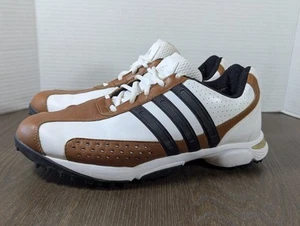 Adidas 3D Fit Foam Golfschuhe Sneaker Herren 9 M weiß braun Leder Spikes - Bild 1 von 17