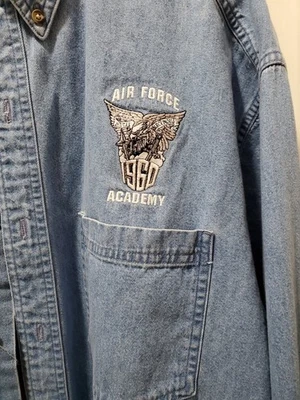Vintage Denim Shirt Air Force Academy 1960 Size L Great Condition - Image 1 of 4