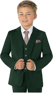 Suit for Boys 3 Pieces Slim Fit Kids Formal Suit Child Wedding Tuxedo Blazer - Picture 1 of 29