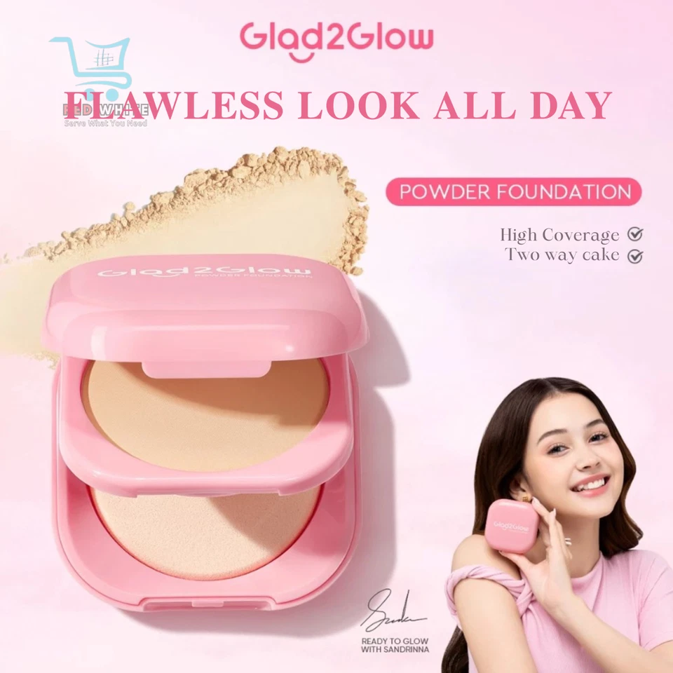 Glad2Glow Perfect Blurring Powder Foundation Setting Two Way Cake - 00 Affogato - Image 1 of 4
