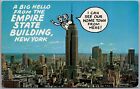 Uptown Skyline Empire State Building Rca Building New York City Postcard P175