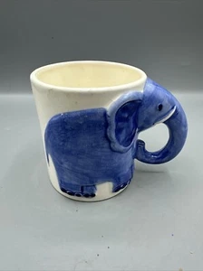 Taza de té café elefante de Delft vintage azul blanco taza flores floral pintada a mano - Imagen 1 de 9