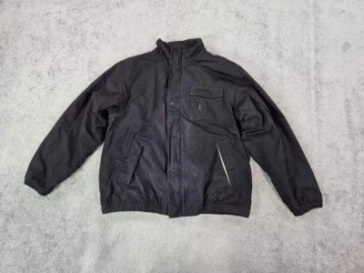 Vintage Chaps Ralph Lauren Jacket Mens Large Black Fleece Lined Snap Zip Bomber - Image 1 of 4