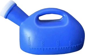 2000ML Male Urinal Portable Mens Potty Pee Bottle Collector Travel Toliet (Blue) - Picture 1 of 12