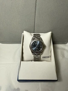 Working Men's Seiko 5J22-0B69 Auto Relay KINETIC Silver Tone Date Watch - Picture 1 of 5