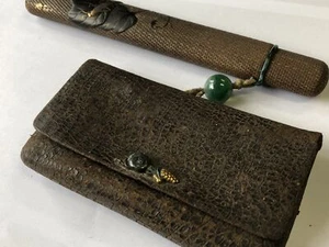 Y3500 SAGEMONO Bell Cricket Makie Ofuku metal fittings signed Japan kimono - Picture 1 of 12