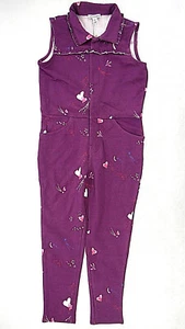 Girls Art & Eden 4-Way-Stretch Hearts & Stars Purple Coverall Size 5 - Picture 1 of 4