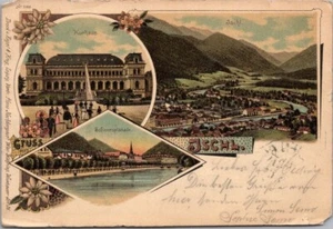 1902 BAS ISCHL, Austria Greetings / Gruss Aus Postcard KURHAUS / Multi-View - Bild 1 von 2