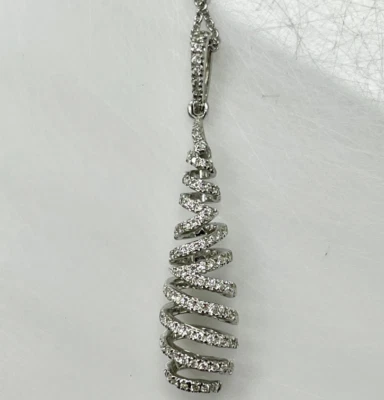 Features Spiral Teardrop Design Lab-Created White Diamonds Luxury Women Earrings - Image 1 of 4