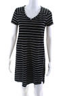 Merona Women's Short Sleeve V-Neck Striped Tee Shirt Dress Multicolor Size S