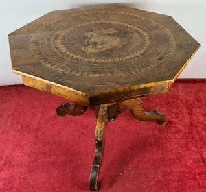 SORRENTINE TABLE. CARVED WOOD WITH MARQUETRY. ITALY. XIX CENTURY. - Picture 1 of 1