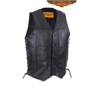 Men's Concealed Carry Naked Leather Vest With Snaps & Gun Pockets -free shipping - Picture 1 of 11