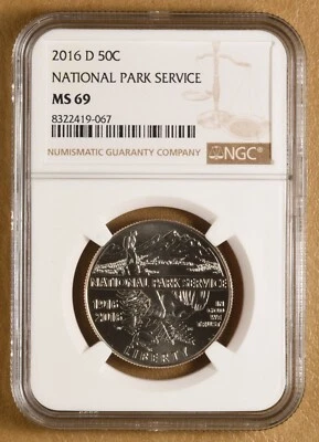 2016 D National Park Service Commemorative Half Dollar NGC MS69 - Image 1 of 2