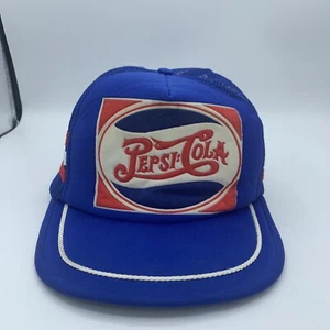 De colección Pepsi Cola Tres 3 Rayas Azul Snapback Malla Camionero Sombrero Para Hombre - Imagen 1 de 9