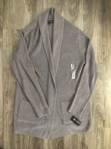 I.N.C. International Concepts Men's Long Shawl Cardigan Sweater Medium Silver - Picture 1 of 2