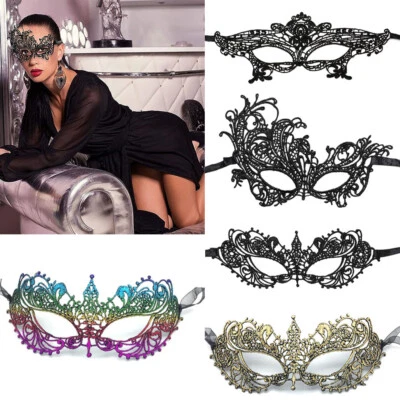 Sex Couple Lace Mask Blindfold Erotic Toys Venetian Masquerade Party Fancy Dress - Image 1 of 4