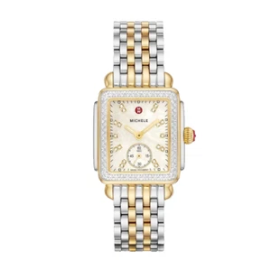 Reloj Michele Deco Mid Diamond Oro Dos Tonos MOP Esfera Diamante MWW06V000123 - Imagen 1 de 4