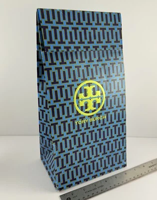 Длинная подарочная коробка/сумка с логотипом Tory Burch зеленый темно-синий 13 дюймов x 6,5 дюйма x 4,75 дюйма - Изображение 1 из 4