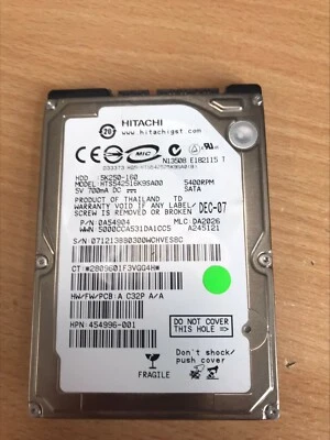Hitachi 160GB SATA Drive - HTS542516K9SA00 - 0A54904 - Image 1 of 4
