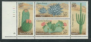 Scott #1942/5... 20 centesimi... Piante del deserto... Blocco piatto - Foto 1 di 1