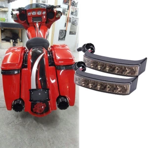 BLACK/SMOKED LED Saddlebag Turn Signal / Brake /Run For Harley Street Glide FLHX - Imagen 1 de 12