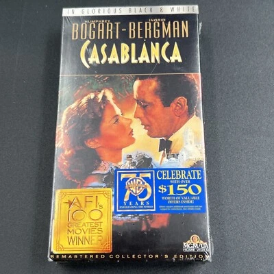 Casablanca 75th Anniversary Celebration AFI's 100 Greatest Movies VHS 1994 New - Image 1 of 4