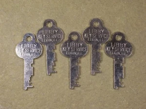 5 Vintage Flat Steel Keys Trunk Padlock Chest Antique Lock Box Desk Cabinet Key - Picture 1 of 5